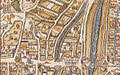 Gibet de Montfaucon on the plan of Truschet and Hoyan (1550). Public Domain. Wikimedia Commons. The gibbet is seen in the upper left corner.