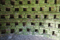 Nesting boxes in the interior of the columbarium tower (dovecote). Photo by Andreas F. Borchert (2012). PD-Creative Commons Attribution 3.0. Wikimedia Commons.