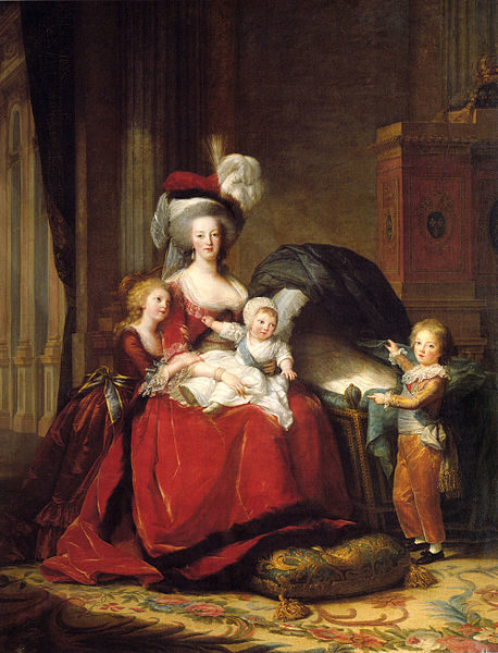 Marie Antoinette and her children. Painting by Louise Élisabeth Vigée le Brun (1787). Palace of Versailles. PD-Art. Wikimedia Commons.