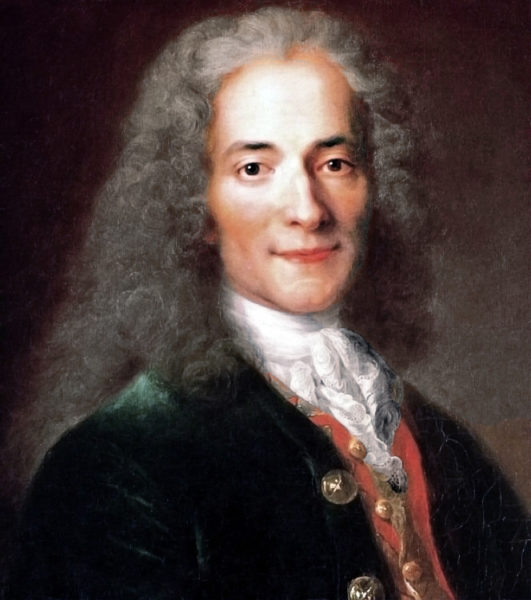 Voltaire (at the age of twenty-four). Oil Painting by Nicolas de Largillière (c. after 1725). Musée national du Chateau de Versailles. PD-100+. Wikimedia Commons.