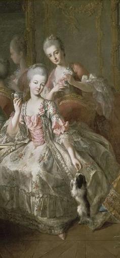 Madame de Lamballe with Mademoiselle de Penthièvere. Painting by Jean Baptiste Charpentier le Vieux (1768). PD- 100+ Wikimedia Commons.