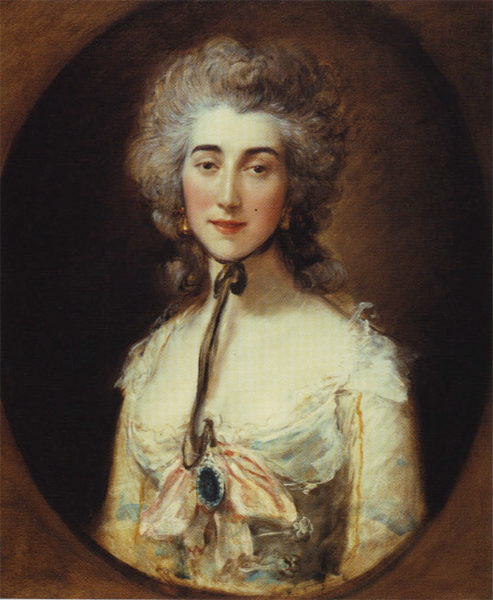 Portrait of Grace Elliott. Painting by Thomas Gainsborough (c. 1782). Frick Collection. PD- 100+ Wikimedia Commons. 