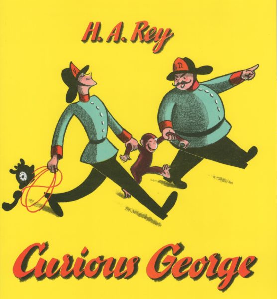 Rey, H.A. Curious George. New York: Houghton Mifflin Company, 1941. Cover illustration by H.A. Rey (1941). Available at Amazon and all fine bookstores.