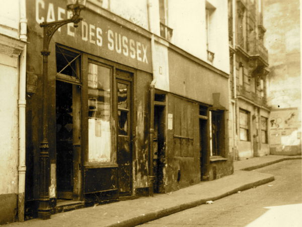 Café des Sussex. 8, rue Tournefort. Photo by anonymous (date unknown). With gratitude to Dominque Soulier and Collection SUSSEX 1944 – MM PARK – 67610 La Wantzenau. 