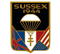 Insignia of Plan Sussex 1944. Photo by Sussex 44 (2016). With gratitude to Dominque Soulier and Collection SUSSEX 1944 – MM PARK – 67610 La Wantzenau. PD-Creative Commons Attribution-Share Alike 4.0. Wikimedia Commons.