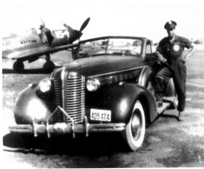 Bill and his cherished 1938 Buick in California in 1943. Photo by anonymous (c.1943). 