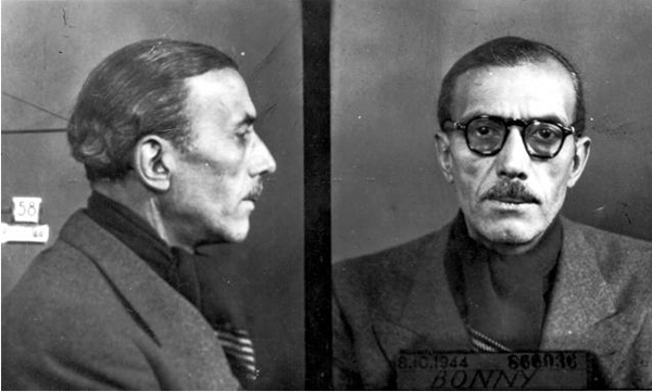 Mug shot of Pierre Bonny. Member of French Gestapo.