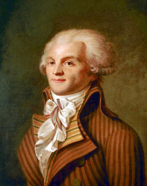Portrait of Maximilien de Robespierre. Oil painting by anonymous (c. 1790). Carnavalet Museum. PD-100+. Wikimedia Commons. 