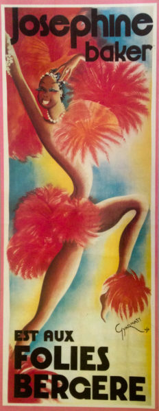 VTG Poster print for Josephine Baker and the Folies Bergère. Poster art by anonymous (c. 1930s). Author’s collection. 