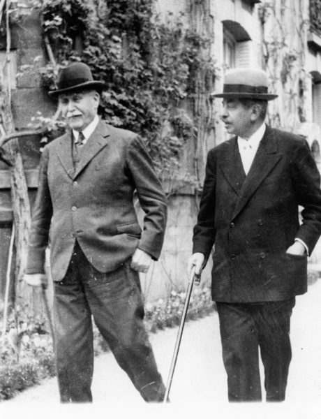 Marshal Philippe Pétain (left) and Pierre Laval (right) walking in the gardens after a meeting of the Council of Ministers in Vichy. Photo by Associated Press Photo (24 April 1942). Author’s collection.