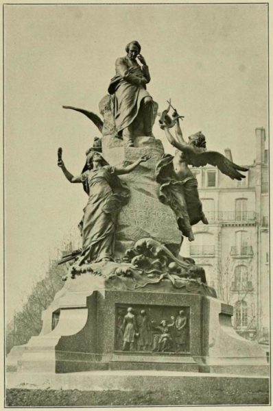 The Victor Hugo monument in Paris. Photo by anonymous (1908). Georges Lafenestre, L’œuvre de Ernest Barrias, Paris, Renouard, 1908. PD-70+. Wikimedia Commons. 