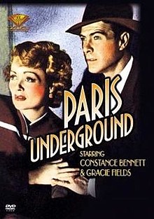 Studio poster for the movie “Paris-Underground.” Photo by anonymous (c. 1945). 