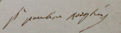 1821 signature of Pauline Bonaparte to the Duchess of Hamilton—signed as Pauline Borghèse. Photo by anonymous (date unknown). PD-Published before 1 January 1923. Wikimedia Commons. 