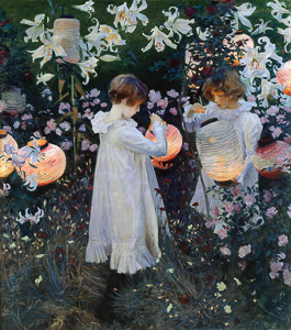 Carnation, Lily, Lily, Rose. Painting by John Singer Sargent (c. 1885-1886). Tate Britain. PD-80+. Wikimedia Commons. 