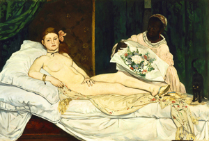 Olympia. Painting by Édouard Manet (1863). Musée d’Orsay. PD-100+. Wikimedia Commons. 