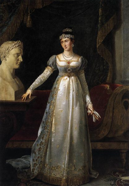 Portrait of Princess Pauline Borghèse. Oil painting by Robert Lefèvre (c. 1806). Palace of Versailles. PD-100+. Wikimedia Commons. 