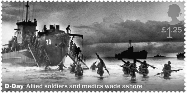 British designed D-Day stamp. Photo by anonymous (date unknown). The New York Times, 29 December 2018.