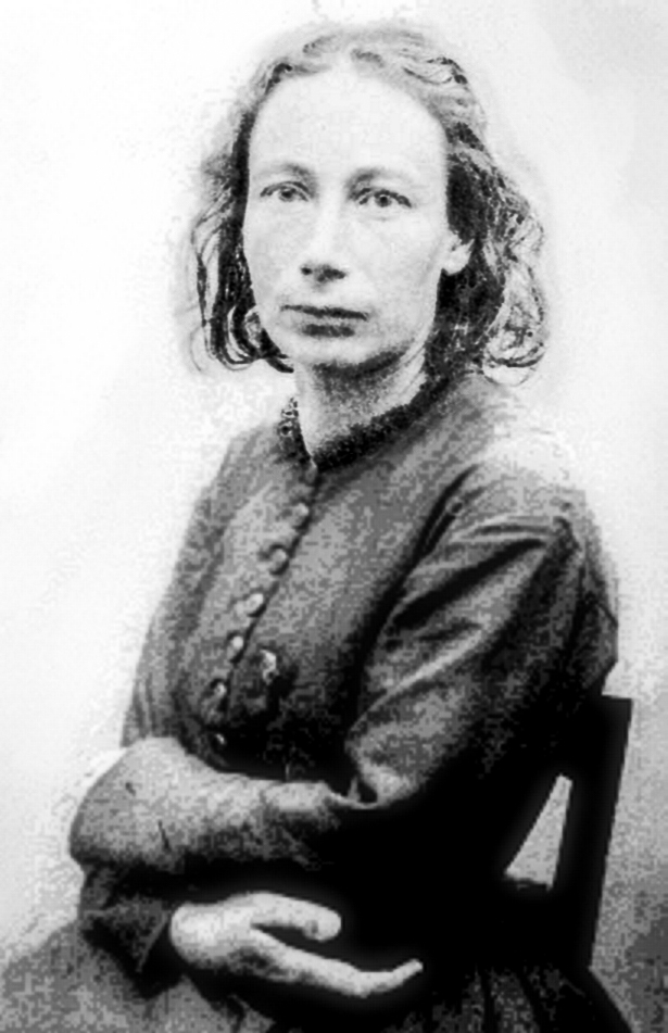 Louise Michel ⏤ Communard and Anarchist. Prison photo. Photo by Eugène Appert (c. 1871). PD-70+. Wikimedia Commons.