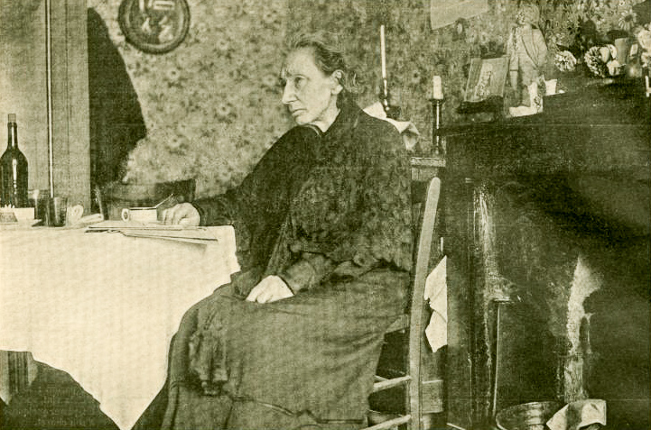 French anarchist and writer, Louise Michel, at home in her later years. Photo by anonymous (date unknown). New York Public Library Archives. PD-Expired Copyright. Wikimedia Commons.