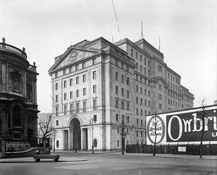 Bush House in central London where the BBC broadcast from during World War II. Photo by anonymous (date unknown).
