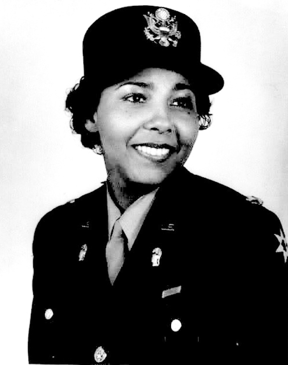 Lieutenant Colonel Charity Adams. Photo by anonymous (c. 1945). Courtesy of The Buffalo Soldier Educational Historical Committee. PD-U.S. Government.