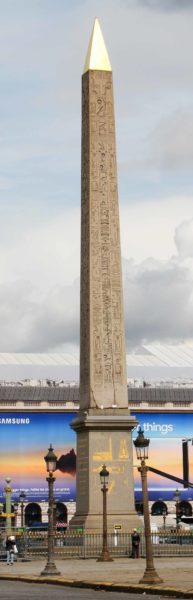 Luxor Obelisk in Place de la Concorde. Photo by Gerd Eichmann (2017). PD-CCA-Share Alike 4.0 International. Wikimedia Commons.