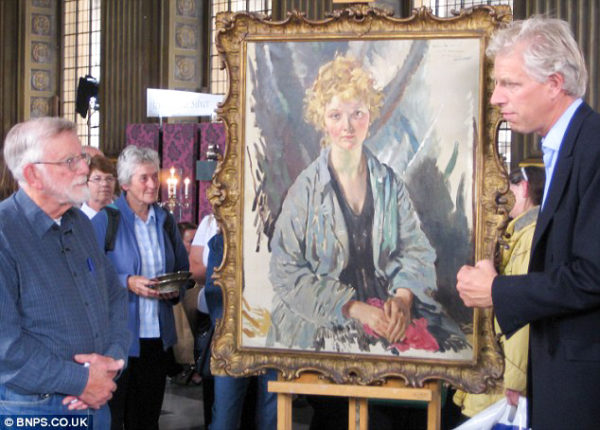 Still photo from BBC Antiques Roadshow. Gentleman on the left is the owner of one of the original Orpen paintings entitled, “The Refugee.” ©️BNPS.CO.UK