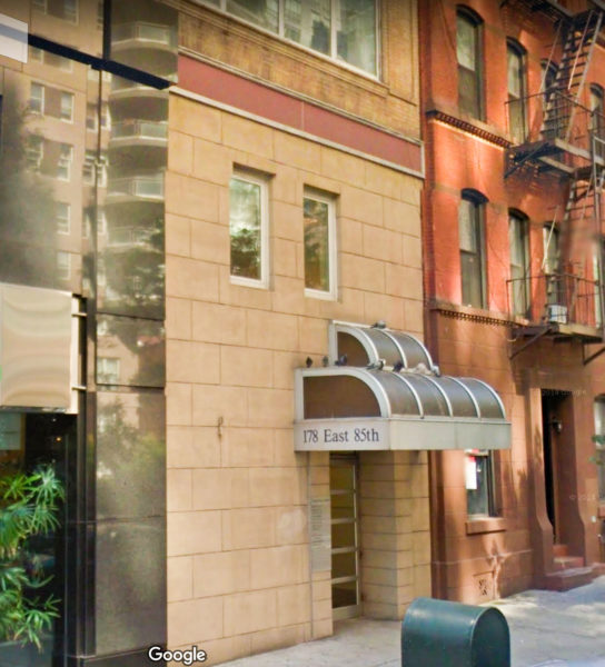 Contemporary exterior view of the former headquarters of the German American Bund: 178 East 85th Street, New York City. Photo by Google Maps (date unknown). 