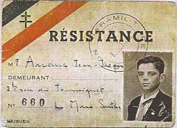 Jean-Jacques’s Résistance card. Photo by anonymous (c. 1945). Courtesy of Ken Kirk.