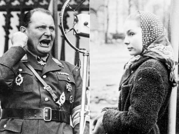 Hermann Göring (left – date unknown) and Edda Göring in 1950 (right). Photos by anonymous. The Independent.