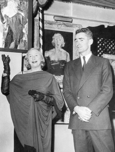 Suzy Solidor and Douglas MacDiarmid at the unveiling of Suzy’s commissioned portrait. Photo by anonymous (1956).