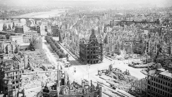 Dresden City Center – aftermath of bombing. Photo by anonymous (c. 1945-46). Getty Images.