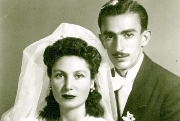 Goar and Gevork Vartanian on their wedding day. Photo by anonymous (c. 1946). 