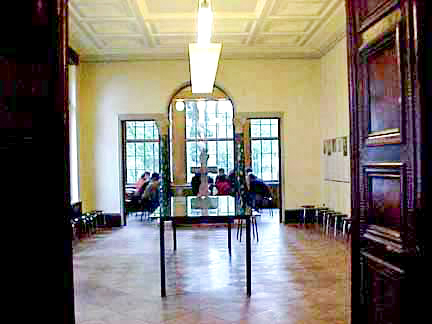 The conference room inside the House of the Wannsee Conference. On 20 January 1942 in this room, the Final Solution was developed and agreed upon. Photo by anonymous (date unknown).