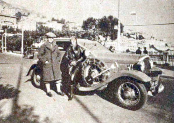 Laury and Lucy Schell arrive at the 1933 Monte Carlo Car Rally. Photo by La Revue du Touring-club de France (c. June 1933). PD-Expired Copyright. Wikimedia Commons.