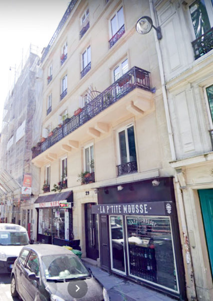 29, rue de Douai. Former site of Désoubrie’s apartments. Photo by Google Maps (date unknown). 