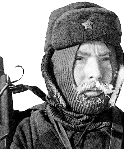 A Soviet soldier in Stalingrad. Photo by anonymous (date unknown). PD-Russian Public Domain.