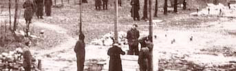 Rudolf Höss execution at KZ Auschwitz-Birkenau. Photo by anonymous (16 April 1947). PD-Poland Public Domain. Wikimedia Commons.
