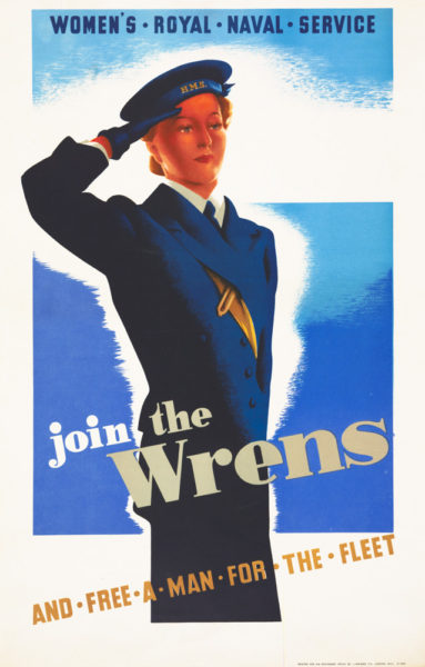 Recruiting poster for the Wrens. Poster by anonymous (between 1939 and 1945). Imperial War Museum. PD-Expired copyright. Wikimedia Commons.