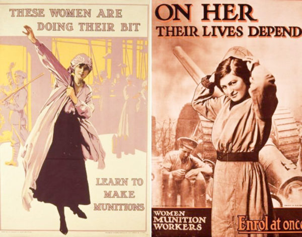 Recruiting posters for Women Munition Workers. Posters by anonymous (date unknown).