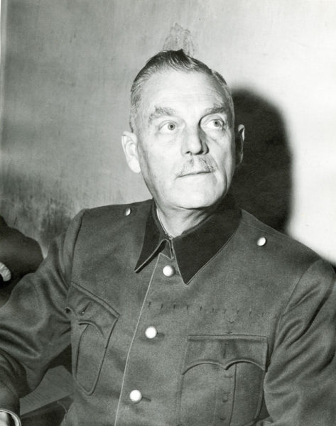 Defendant Wilhelm Keitel in his cell during the Nuremberg trials. Photo by anonymous (November 1945). PD-U.S. Government. Wikimedia Commons.