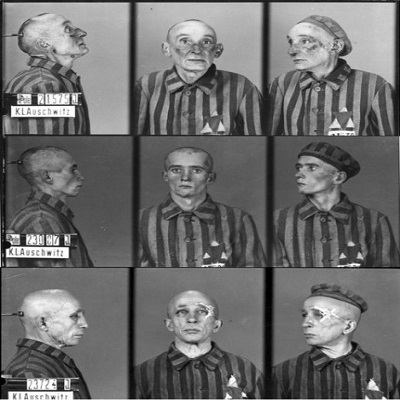 Identity photographs of Auschwitz prisoners. Photographs by Wilhelm Brasse (c. 1940-45). Auschwitz-Birkenau State Museum.
