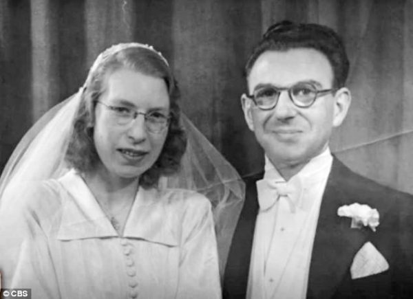 Nicholas Winton and Grete Gjelstrup on their wedding day. Photo by anonymous (c. 1948). The Daily Mail. 