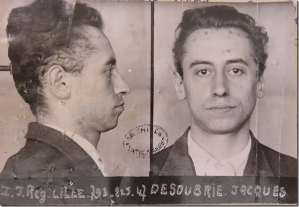Mug shot of Jacques Desoubrie. Photo by anonymous (c. 1947). 