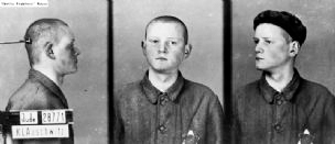 Israël Knaster. Mugshot taken upon arrival at Auschwitz. Seventeen days later, Israël was dead. Photo by anonymous⏤could be Wilhelm Brasse (c. April 1942). Ghetto Fighters House Archive. www.infocenters.co.il