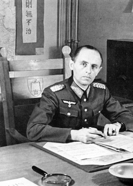 Gen. Reinhard Gehlen at his desk. Photo by anonymous (c. 1940s). 