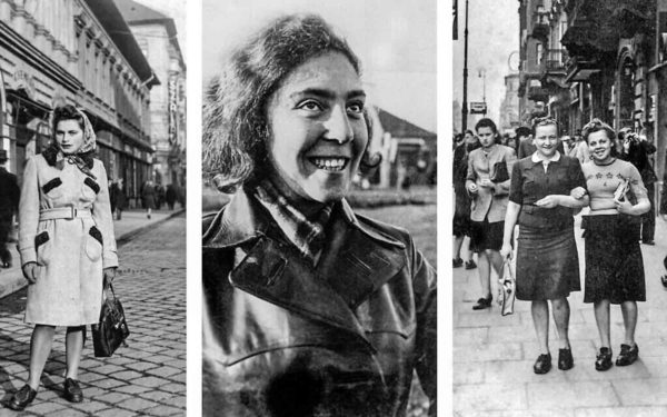 From left to right: Renia Kukiełka in Budapest, 1944 (a courier for Freedom-survived), Tosia Altman (a leader of The Young Guard-killed by the Nazis), and courier Hela Schüpper (left-a courier for Akiva-survived) and Shoshana Langer (right-Akiva leader-survived) disguised as Christians on the Aryan side of Warsaw. Photos by anonymous (26 June 1943). Courtesy of Merav Waldman (Kukiełka), courtesy of Moreshet, Hashomer Hatzair Archives (Altman), and courtesy of Ghetto Fighters’ House Museum, Photo Archive (Schüpper and Langer).