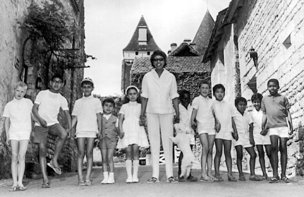 Josephine Baker and her “Rainbow Tribe” at the Château des Milandes. Photo by anonymous (c. 1966). 