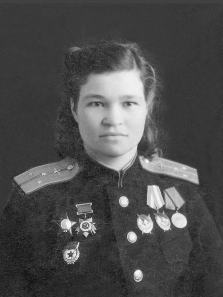 Irina Sevbrova, who flew 1,008 sorties in the war. She flew more sorties than any other member of the 588th regiment. Photo by anonymous (date unknown). www.wrightmuseum.org.