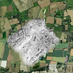 Former RAF Tibenham image superimposed on an early 1950s aerial photo. You can see that the NE runway has been extended for the new jets. www.invisiblework.co.uk